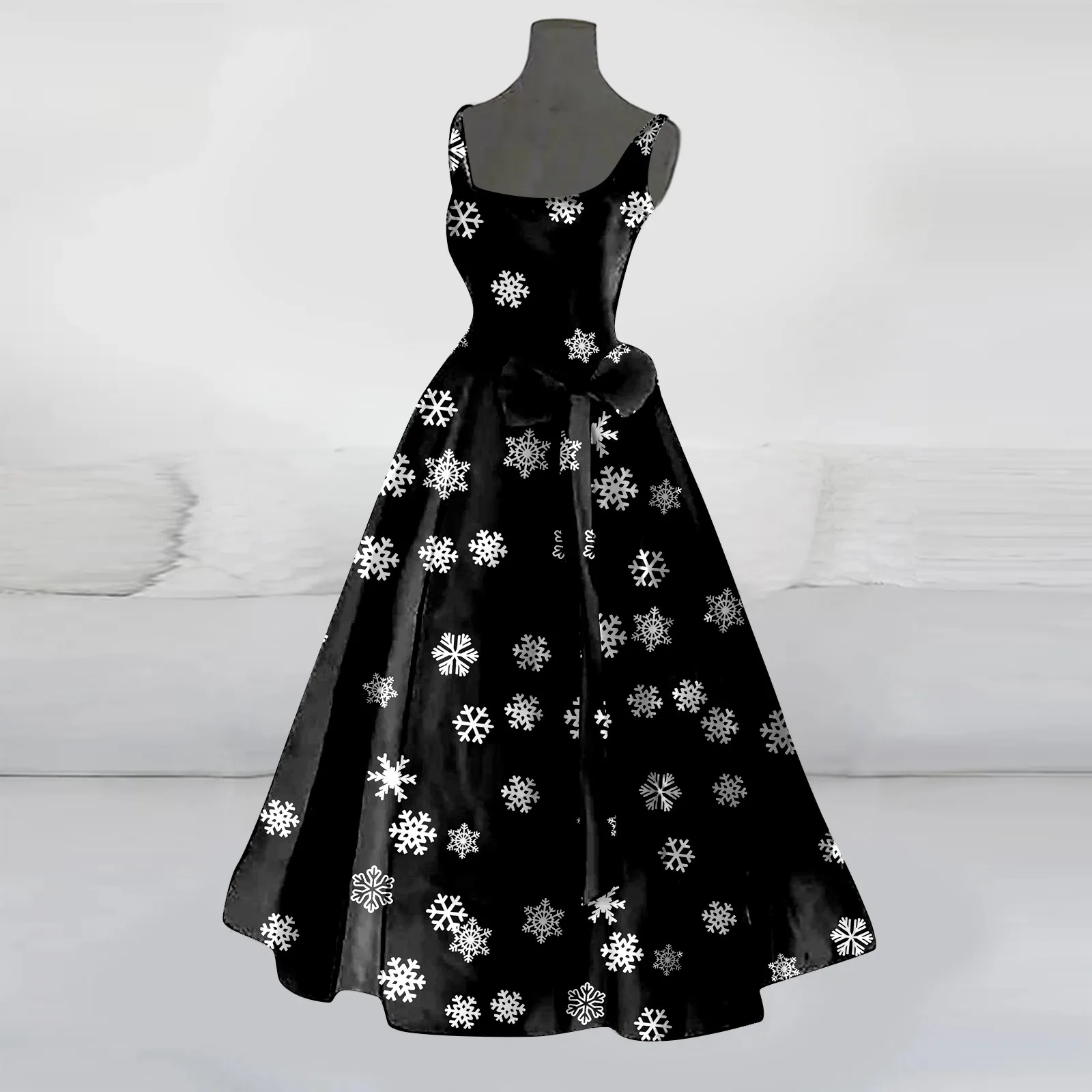 Женское винтажное вечернее платье без рукавов с высокой талией и бантом Y2k