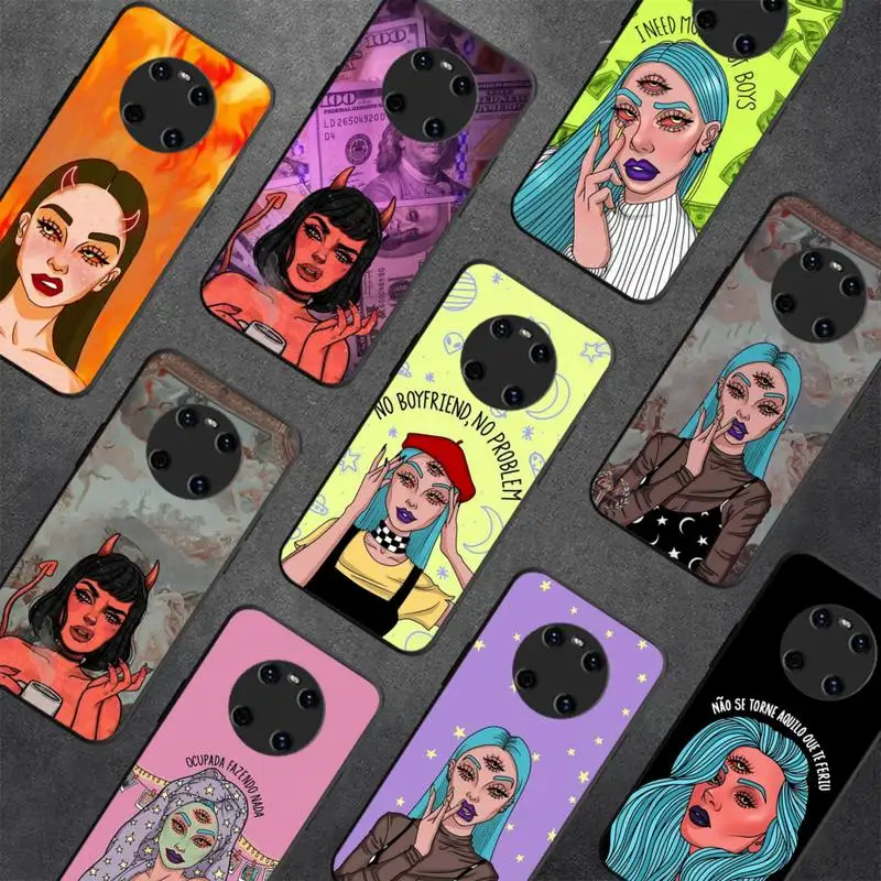 

Fashion Devil Girl Phone Case For Huawei Y 5 Y62019 Y52018 Y92019 Luxury case for 9prime2019