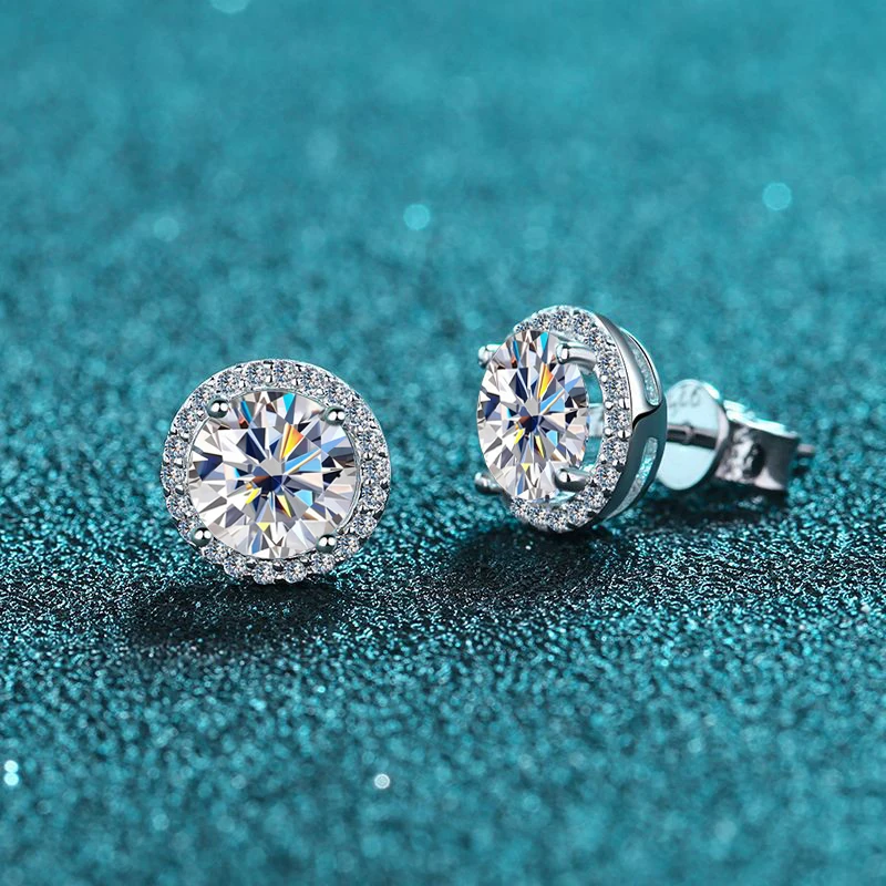Фото KNOBSPIN 1ct D Цвет Муассанит Серьги Для Женщин Свадьба Помолвка Изящные Ювелирные Изделия с GRA 925 Стерлинговой Щепкой Покрытием 18-каратного Белог... №2