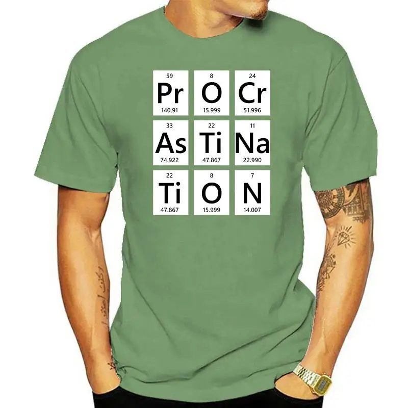 

2022 New Summer Casual Tee Shirt Chemist T-Shirt Procrastination Table of Elements