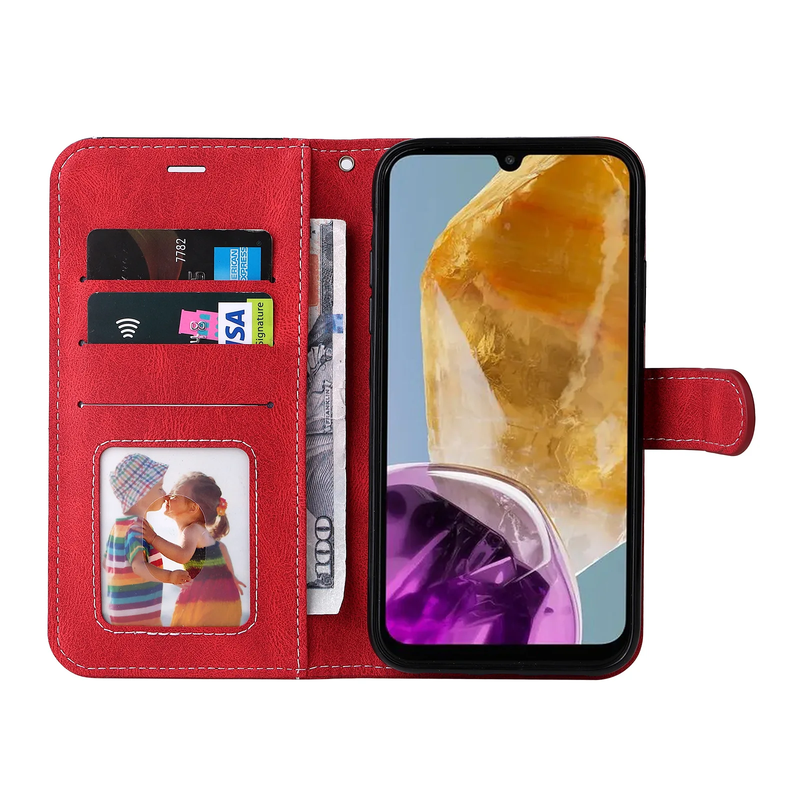 Кожаный ремешок с ремешком на руку для Redmi Note 13 Pro Plus 12 12T 12S 3 слота карт