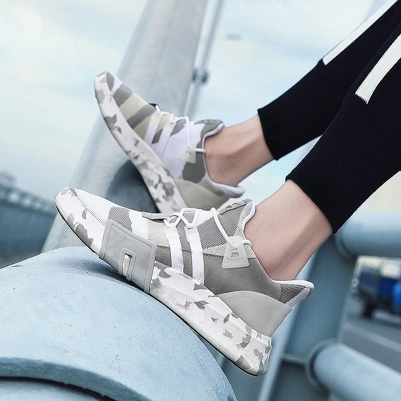 Xiaomi SALUDAS New Men Knit Casual Shoes Breathable Comfortable Camouflage Running Shoes Fashion Male Outdoor Tennis Sneakers