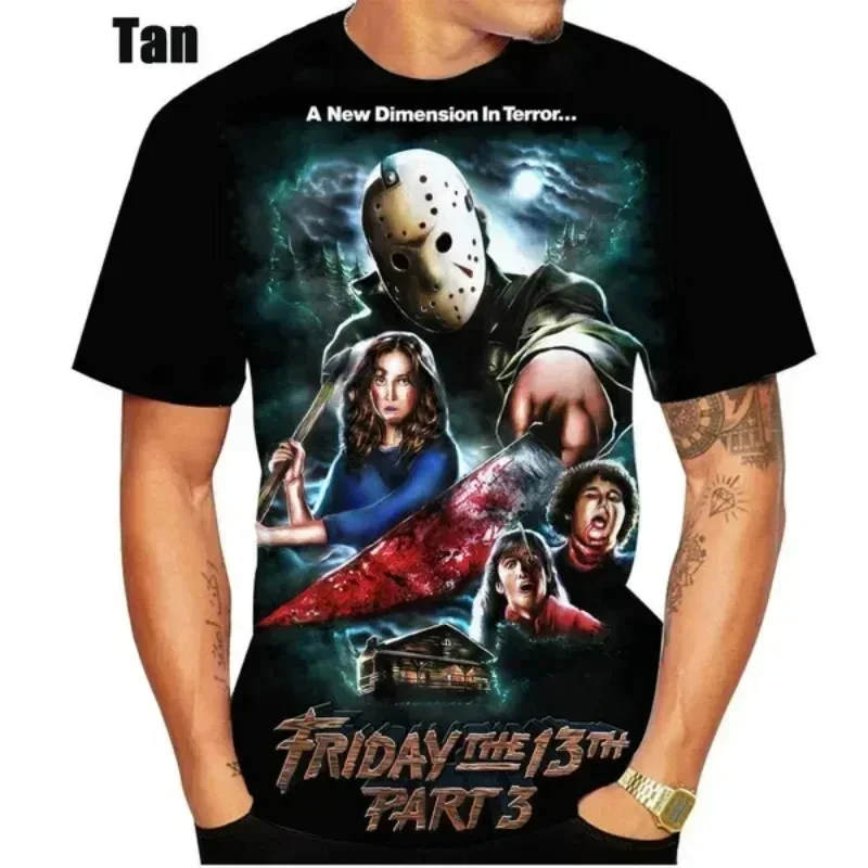 Фильм ужасов Убийца Джейсон Вурхис с 3D принтом мужская и женская футболка