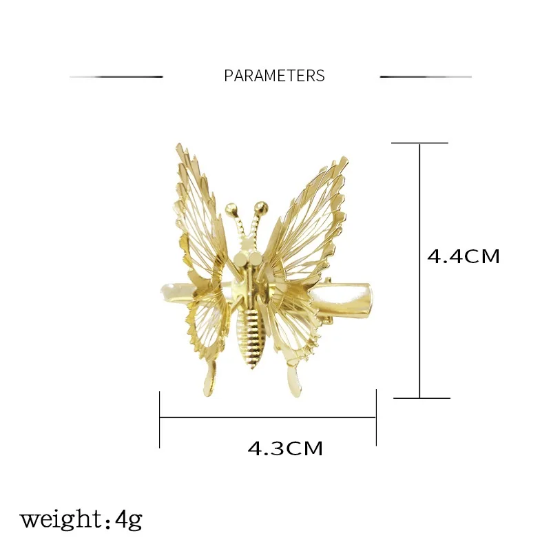 

Metal Gold Silver Butterfly Move With Beauty Hair Clip Hairpin Accessories