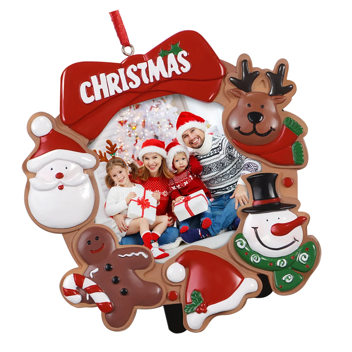 

1PC Christmas Photo Frame Resin Decorative Photo Frame Memory Keepsake for Holiday Festival Xmas