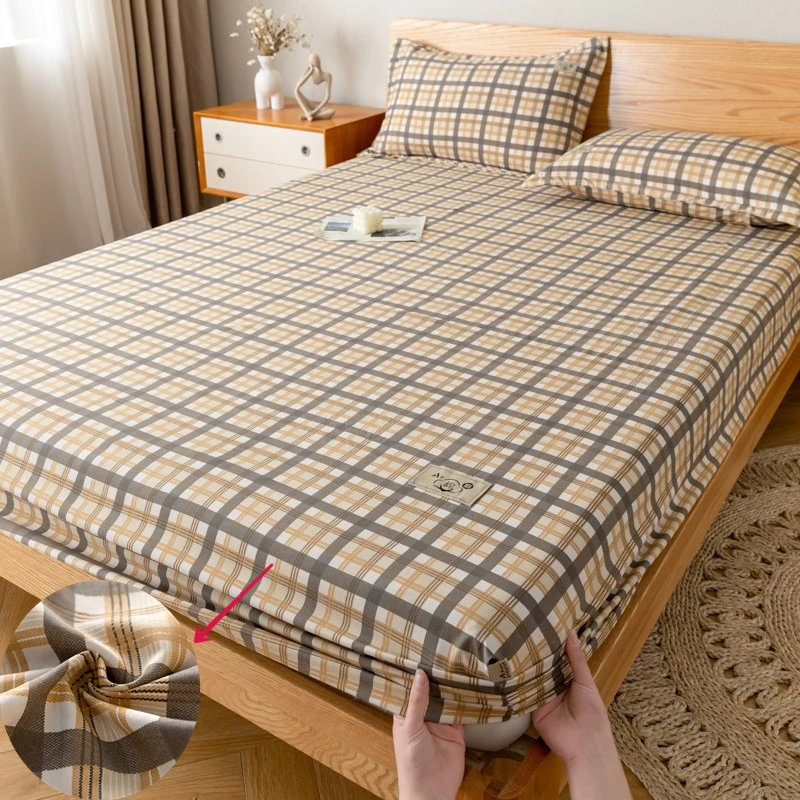

New Printing Fitted Bed Sheet with Elastic Band Dormitory Bedroom Hotel Mattress Cover Anti-slip and Anti-Bacteria All Seasons