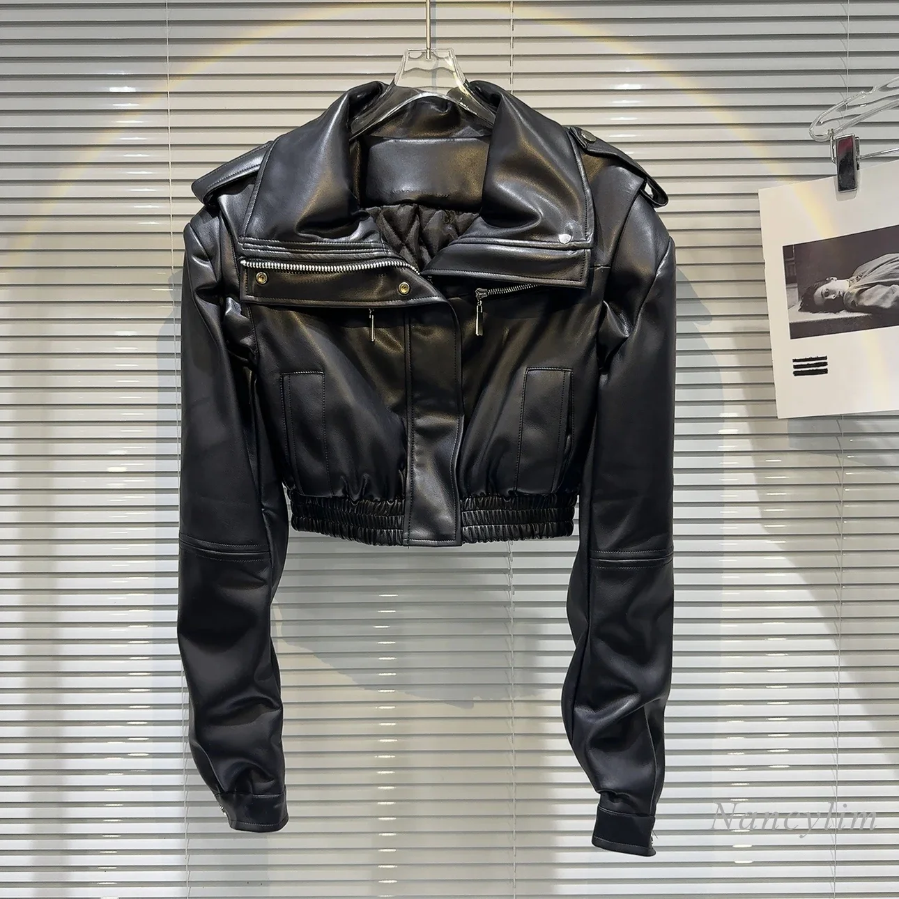 Рисунок 2 - Женская зимняя короткая Стеганая Кожаная куртка