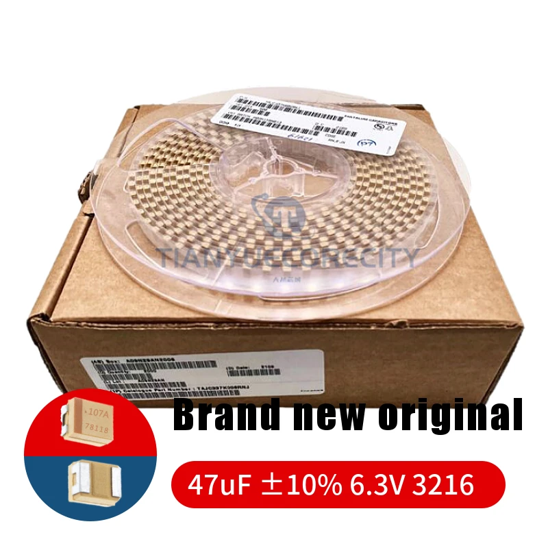 

10 шт./лот 47 мкФ ± 10% 6,3 3216 V SMD Танталовый конденсатор типа A, новые оригинальные компоненты