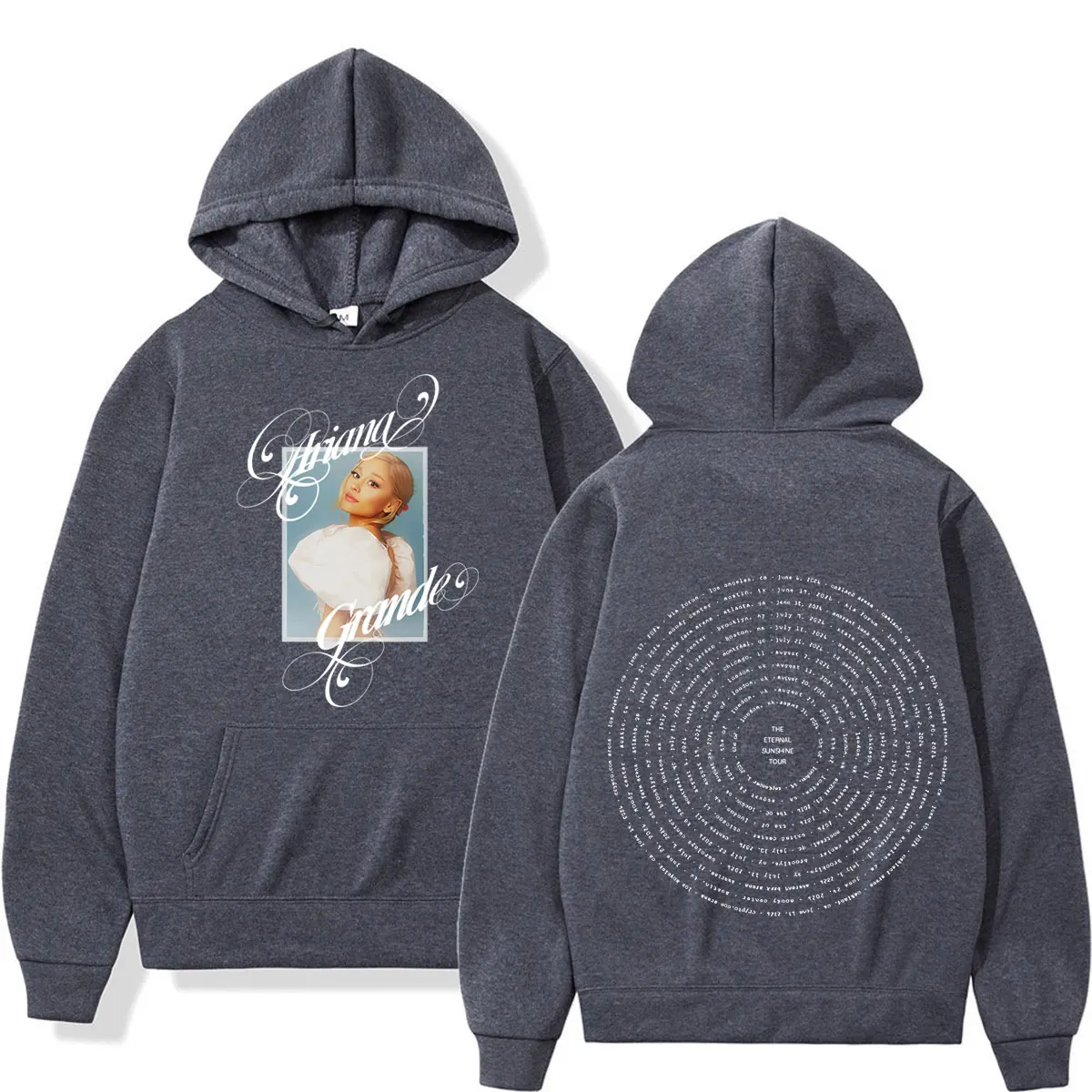 Фото Худи с принтом Ariana Grande The Eternal Sunshine Tour 2026, свободные толстовки для мужчин и женщин, осенне-зимняя модная повседневная толстовка-пуловер №3