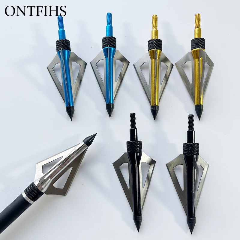 12 шт. наконечники стрелы для стрельбы из лука 100 зерна с 3 фиксированными лезвиями