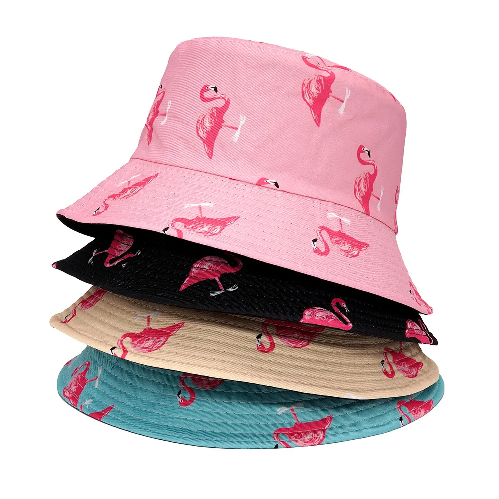 

2022 Panama Bucket Hat Men Women Summer Bucket Cap Flamingo Hat Bob Hat Hip Hop Gorros Fishing Fisherman Hat
