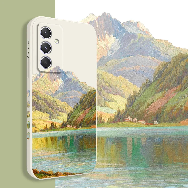 Чехол Glass Lake для Samsung A56 A36 A26 A16 A06 A54 A34 A24 A14 A04 A04E A73 A53 A33 A23 A13 A03 A72 A52 A52S A32 A22 A12 4G 5G