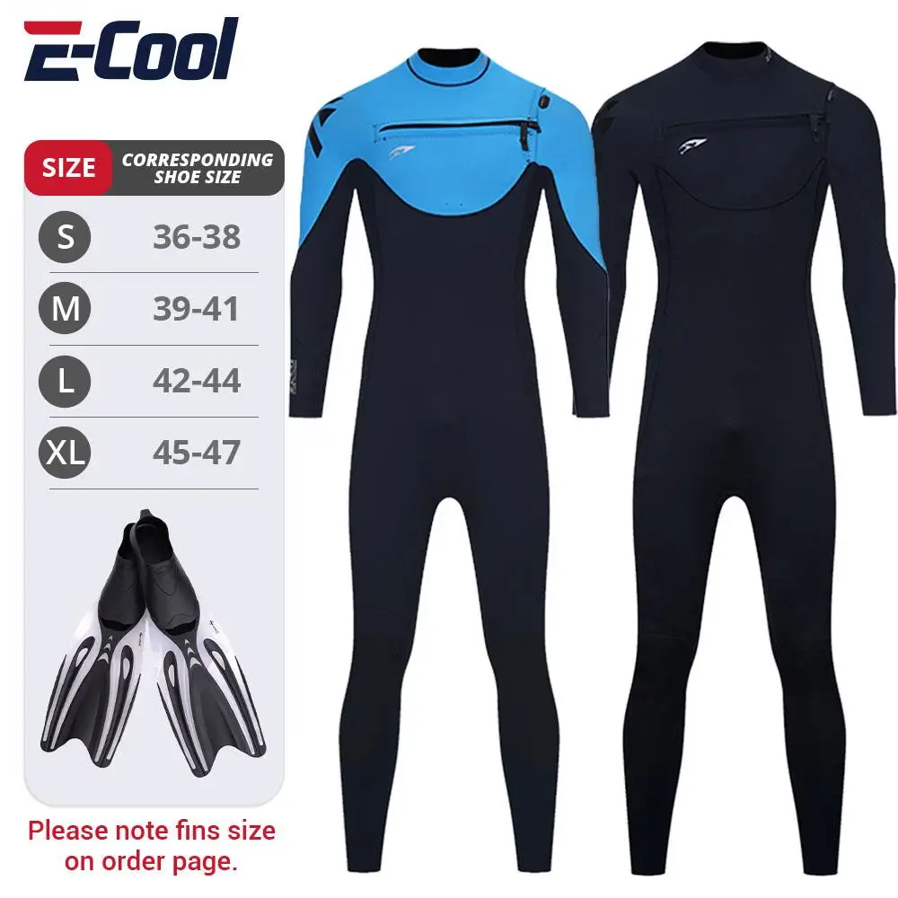 

Wetsuit for Men 3MM Neoprene Surf Suit Scuba Diving Flippers Fins Equipment Underwater Spearfishing Kitesurf Swimwear Wet Suit