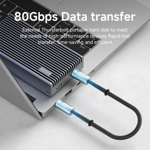 Hagibis USB4 Портативный шнур для телефона USB C к Type-C Кабель для запястья 240 Вт 80 Гбит/с для Thunderbolt 4/5 iPhone 17 Pro SSD