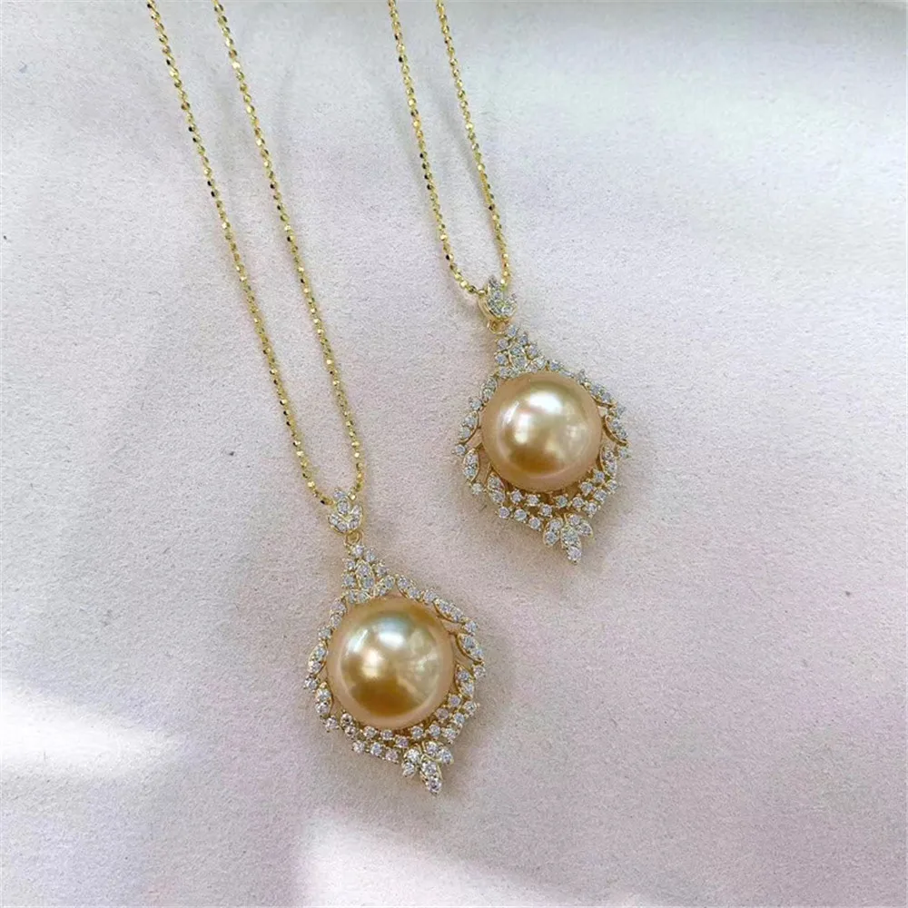 S925 Sterling Silver Pearl Pendant Settings Blank/Base For DIY Pendant Jewelry Making Accessories Suitable for 9-11mm Bead