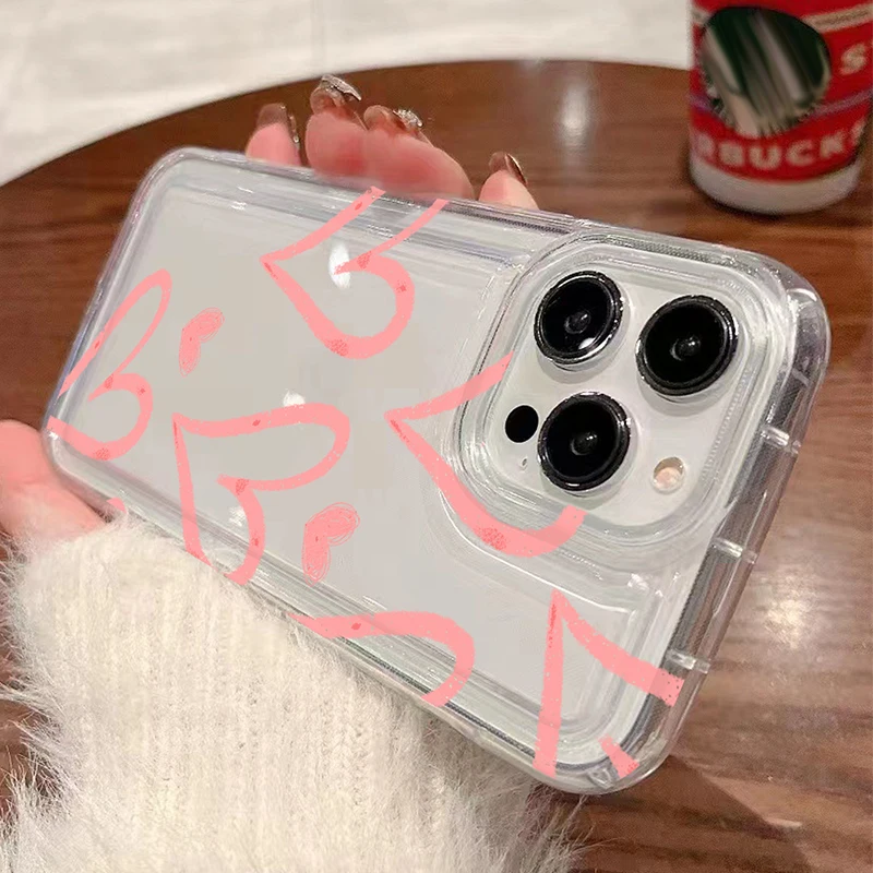 Чехол для телефона с графическим принтом Love Heart iPhone 14 15 16 Pro Max 11 12 13 Mini X XR XS 7 8 Plus SE2