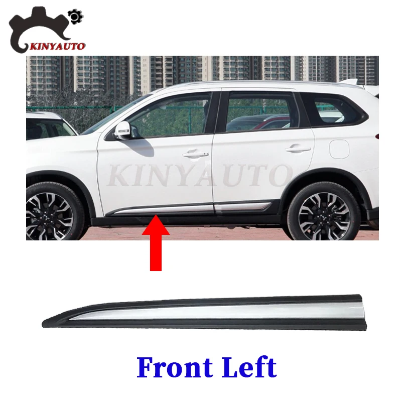 

Для Mitsubishi Outlander 2016 17 18 19 20, боковое литье, Хромированная передняя и задняя дверь, украшение, полоса против царапин, накладка, защитная пластина