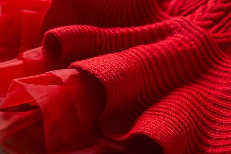 Платье для девочек зимнее вязаное платье-свитер осеннее теплое платье с длинными