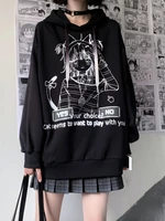 deeptown japanese style anime print hoodies women harajuku kawaii oversized sweatshirts female cartoon casual loose tops clothes