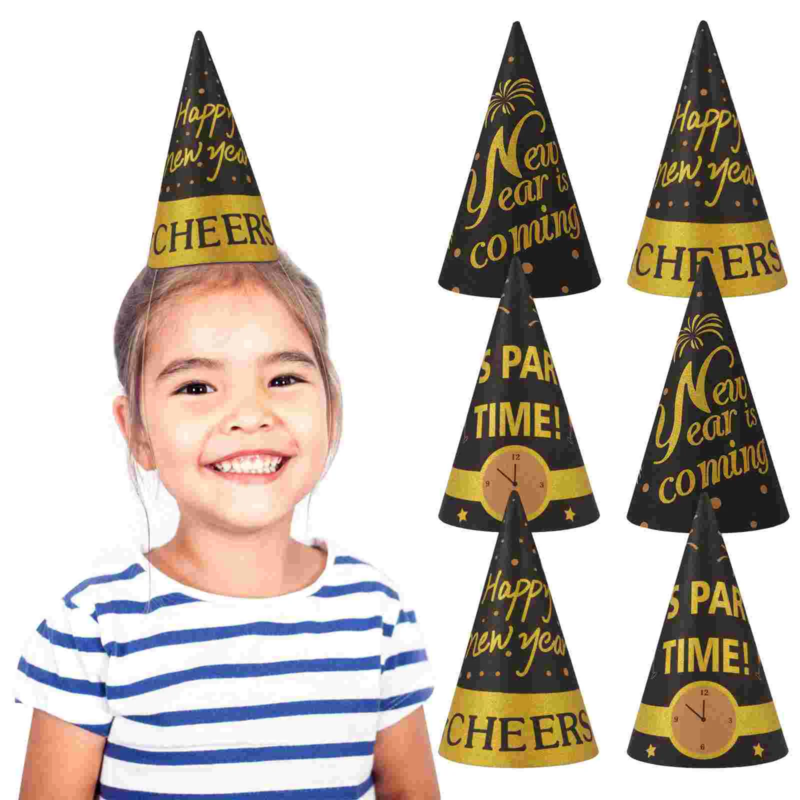 

New Party Hats Year Years Hat Eve Happy 2023 Cone Supplies Decoration Nye Cheer Toset Decorations Decoradults Headband Paper