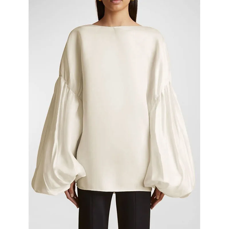 Женские повседневные топы Tinaa 2024 эластичные плиссированные однотонные свободные