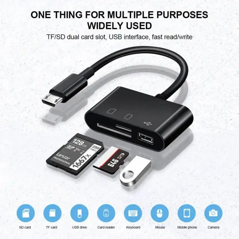 Фото USB C Card Reader ipad To SD TF OTG Adapter Connect insta360 RS X23 DJI Action Camera №1