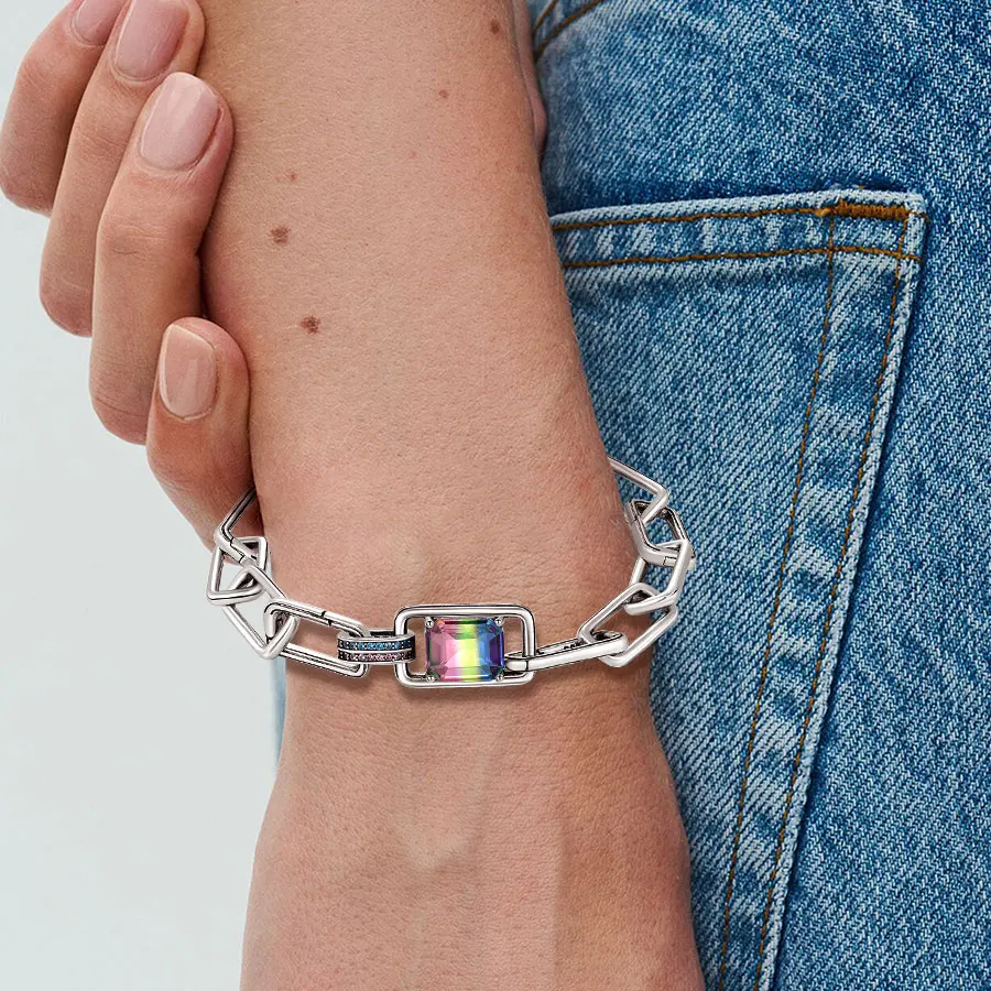 Серебряный браслет 925 с шармами для женщин