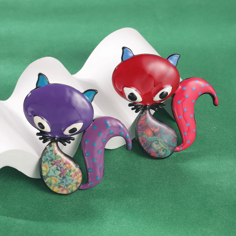 Женские эмалированные Броши D &amp Rui с лисой милым мультяшным рисунком для женщин