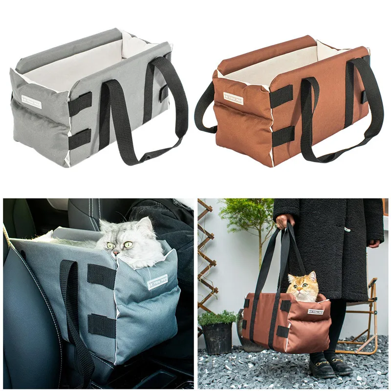 

Portable Puppy Car Seat Cover Basket Safety Central Control Dog Carrier Bag Pet Booster Seats Dog Bed for Travel House Chihuahua