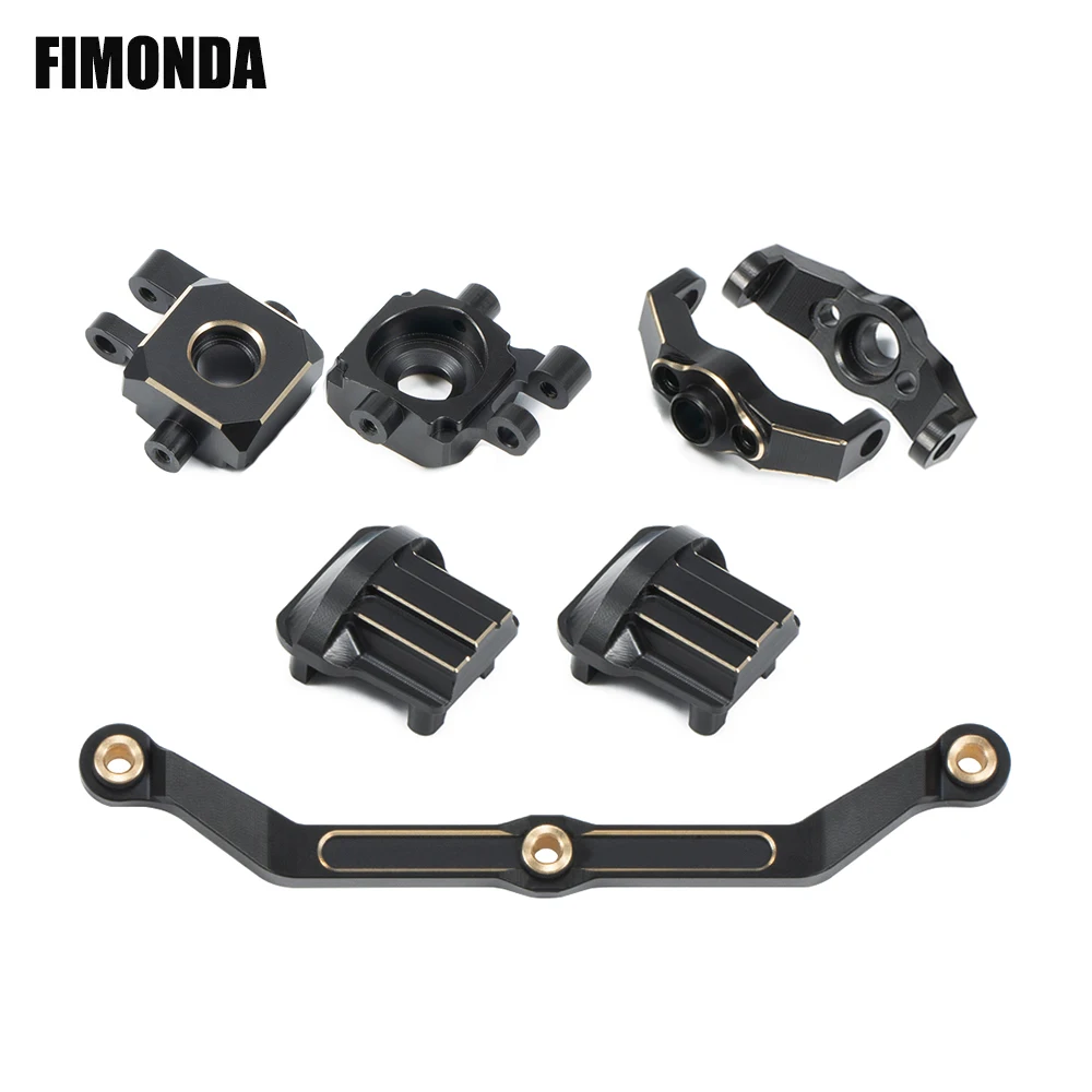 

Black TRX4M Brass Weights Axle Diff Cover Link Steering Knuckle Caster Blocks for 1/18 RC Crawler TRX-4M Bronco Defender Upgrade