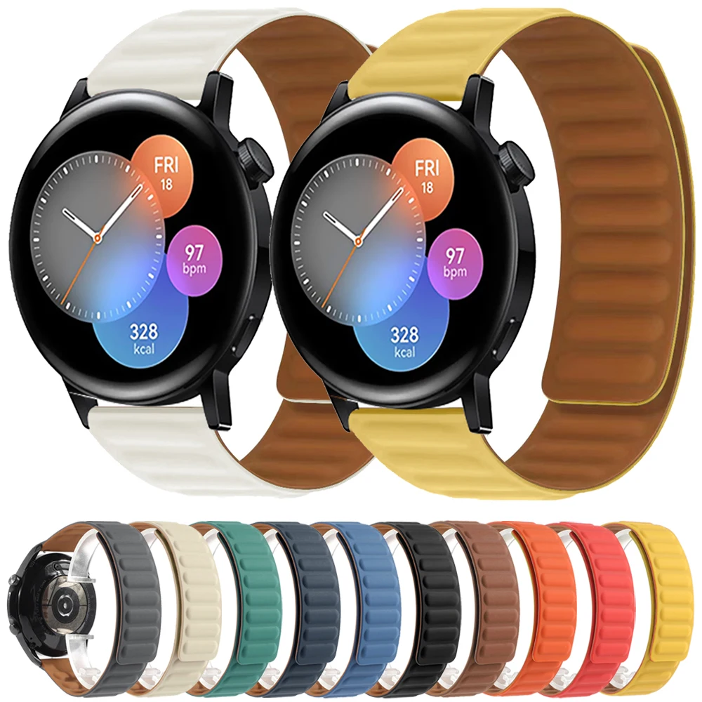 

Ремешок силиконовый для Huawei Watch GT 3 42 мм 46 мм/GT 2 Pro/GT3 Pro, магнитный браслет для Honor GS Magic 2 46 мм, 20 мм 22 мм