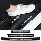 4 шт., наклейки на порог двери автомобиля Ford Focus Mk2 Mk3 Fiesta Ranger Mondeo S-MAX Kuga Mustang KA