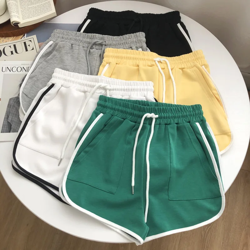 

New Women Summer Cotton Striped Design Casual Shorts High Waist Wide Leg Mini Shorts Female Trousers Outwear Women Shorts