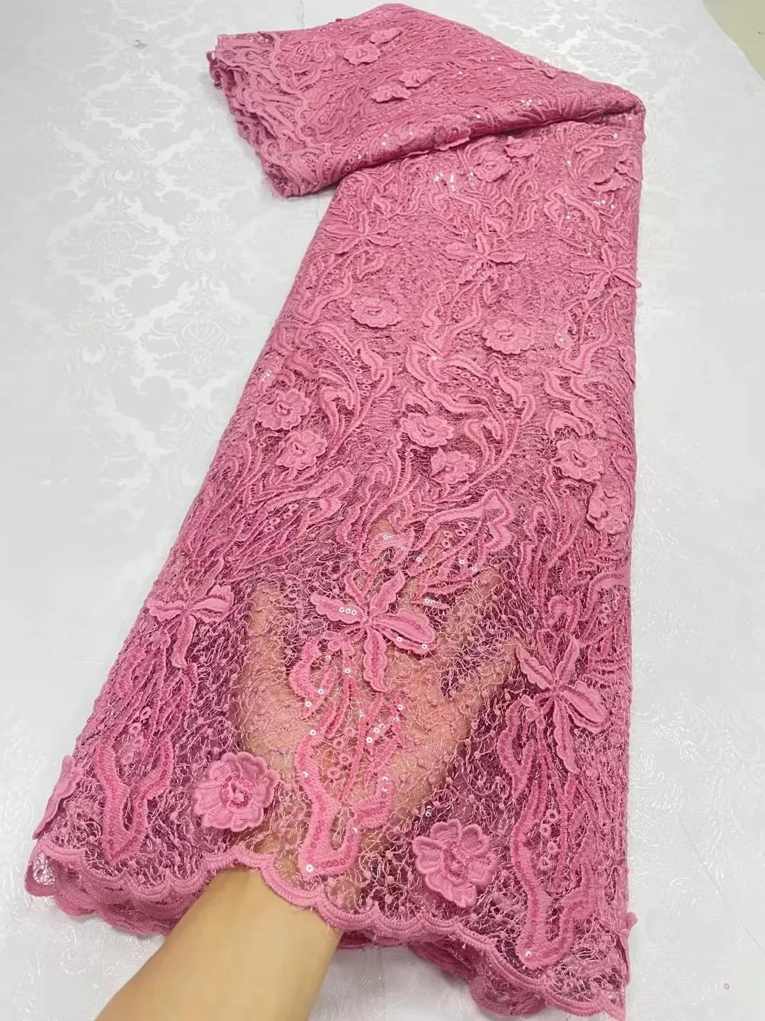 Африканский шнур кружевная ткань высококачественный из гипюра для женщин