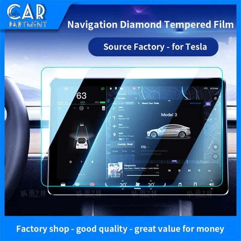 

Hardness 9h Center Control Touchscreen Universal Suitable For Tesla Tesla Model3 Car Navigation Touch Screen Protective Film