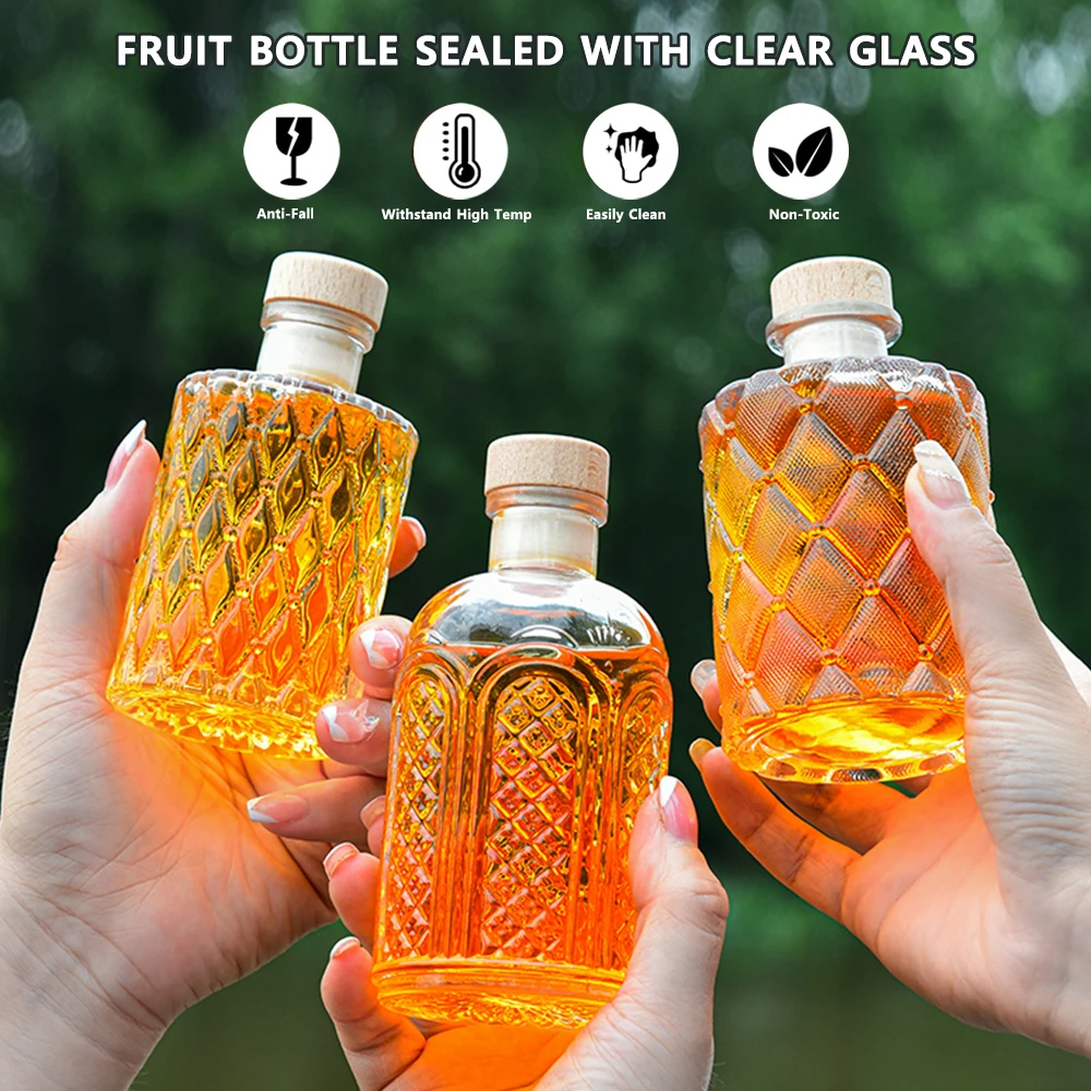 

Стеклянная Пустая винная бутылка, бытовая герметичная Женская бутылка для хранения в бутылки