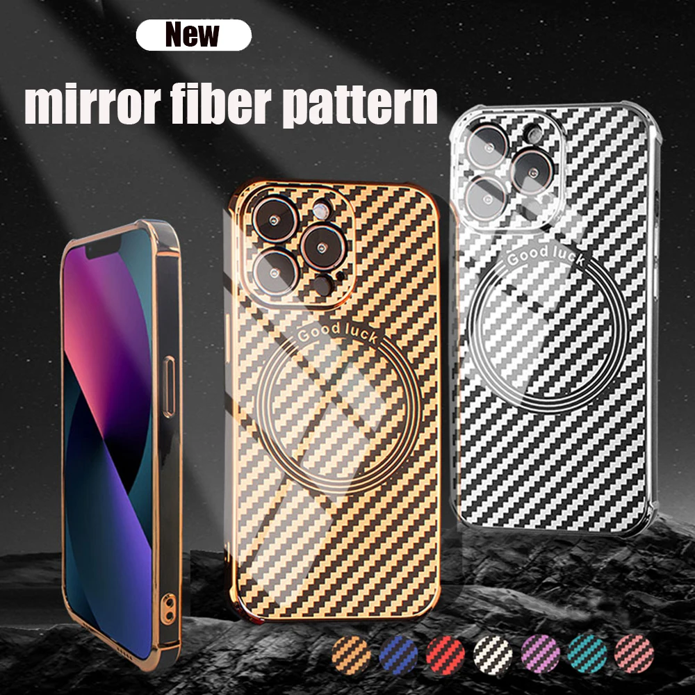 

Ultra Thin Magsafing Case for iPhone 11 12 13 Pro Max Magnetic Wireless Charging Carbon Fiber Case for iPhone 13Pro Max Cover