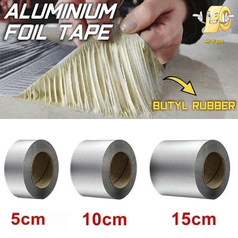 

Super Anti Leakage Waterproof Tape Extra Thick Aluminum Foil Strong Tape Butyl Adhesive Patch Wall Roof Crack Repair Pipe Fixes
