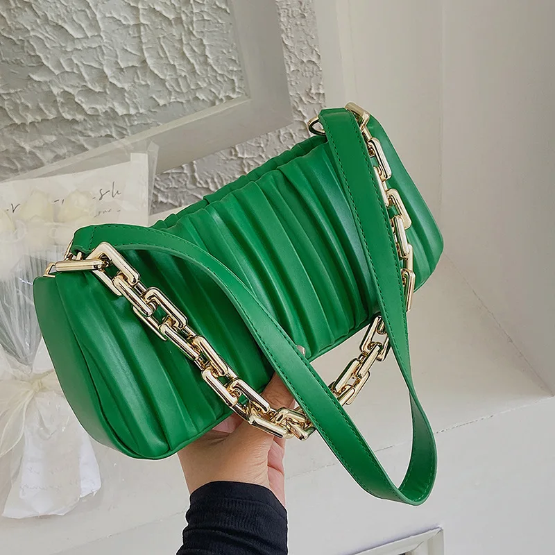 

Pu Leather Handbags For Women 2022 Fashion Underarm Shoulder Bag Women's Bags Luxury Chain Designer Handbag Purse Trend Female
