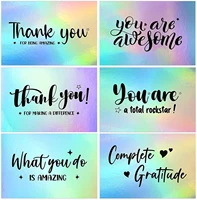 thank you holographic cards 10 50pcs for encouragement student children motivational cards 5x9cm rectangle rainbow business card