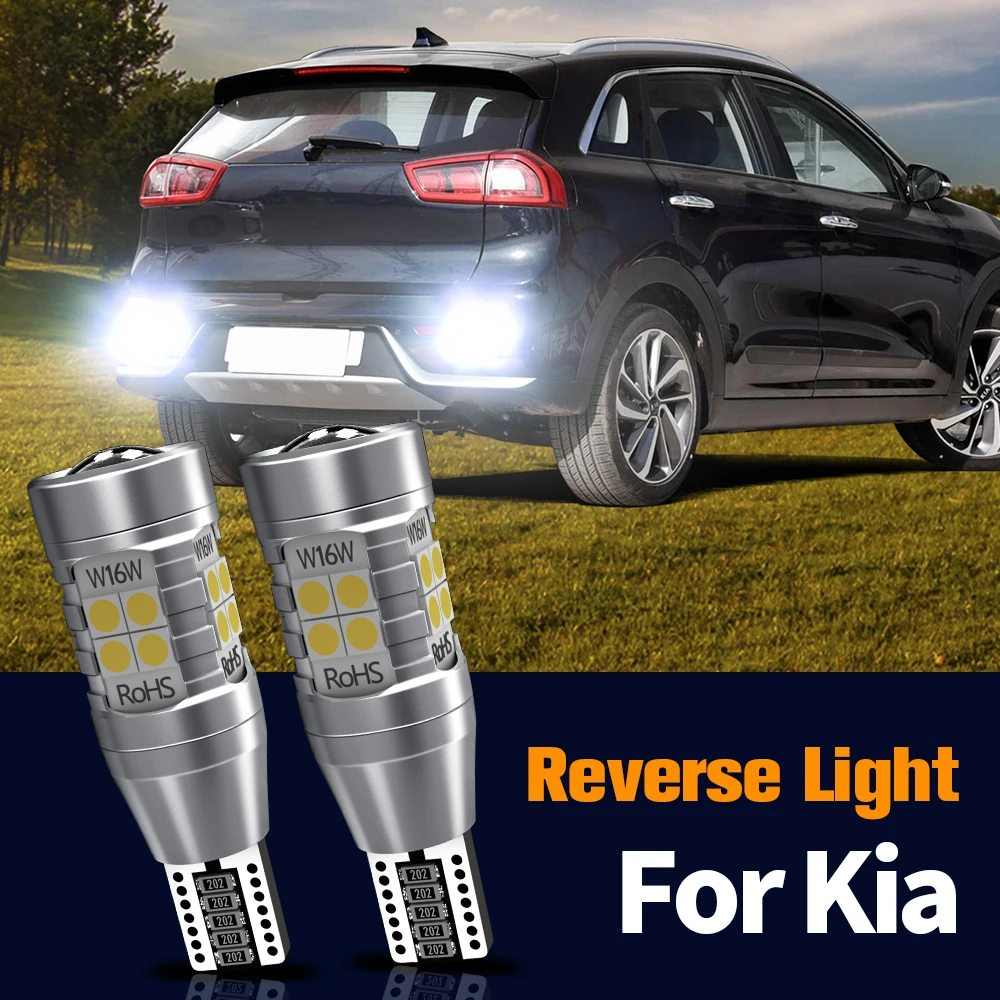 

2pcs LED Reverse Light Blub Backup Lamp W16W T15 For Kia Sedona Seltos Sorento Soul 1 2 3 Sportage Stinger Stonic Venga XCeed
