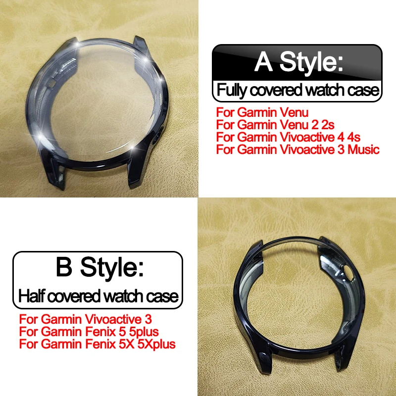 Soft TPU watch bumper for Garmin Fenix 5 5X plus Venu 2 2s Silicone Case Cover Vivoactive 4s 4 3 music | Электроника