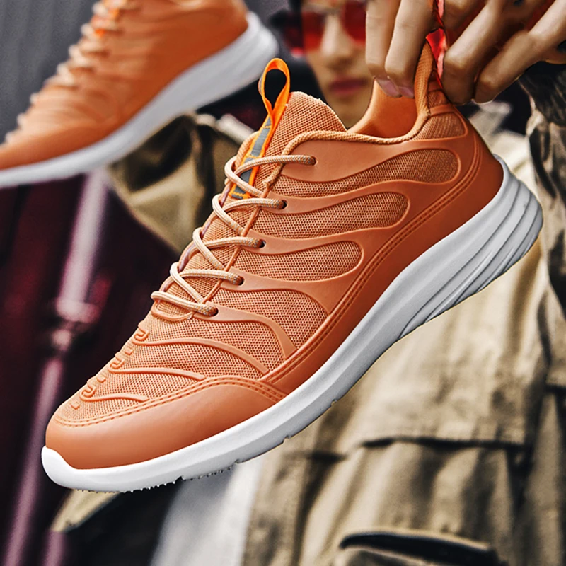 

New men sneakers shoes light fashion casual sports walking plus size gray summer elastic running walking vulcanized shoes