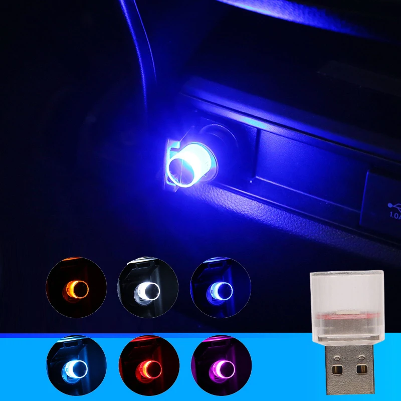 

Car Mini USB LED Ambient Lights Decorative Party Flashing Colorful Portable Plug