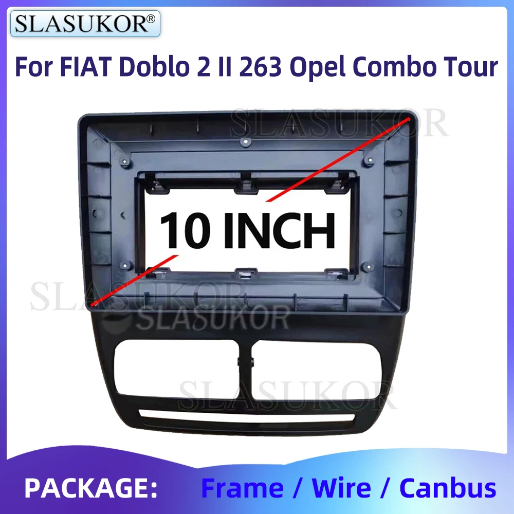 

10 дюймов для FIAT Doblo 2 II 263 Opel Combo Tour 2010-2015, видеоплеер, аудиорамка, крепление на приборную панель, комплект, проводные аксессуары