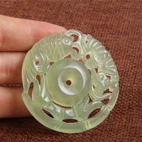 natural xiuyu jade handcarved fish round diy 100 real jade bracelets necklace jade accessories septa scattered beads