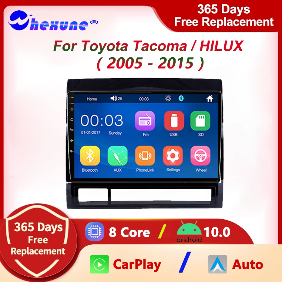 

Автомобильный радиоприемник для Toyota Tacoma 2 HILUX 2005-2015 Carplay Android 10, мультимедийный видеоплеер, GPS-навигация, беспроводное головное устройство