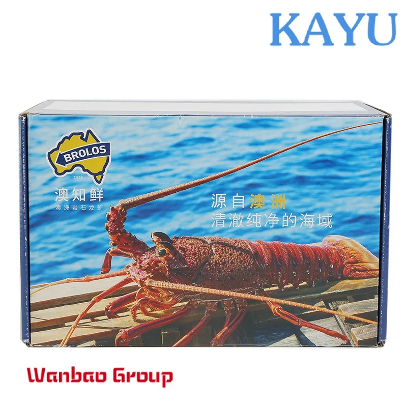 High end hard cardboard frozen seafood packaging paper box custom made logo corrugated paper carton for shrimp fish lobsters