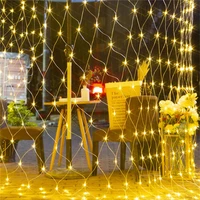 led string fairy net lights christmas tree decoration outdoor wedding garland curtain 6x4m3x2m holiday lamp for room garden diy