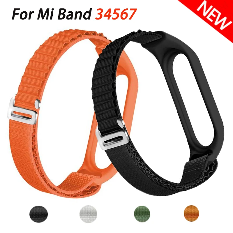 

Strap For Mi Band 7 6 5 wristband Replacement Nylon Sport belt pulseira smartwatch bracelet Correa NFC for Xiaomi Miband 5 4 3